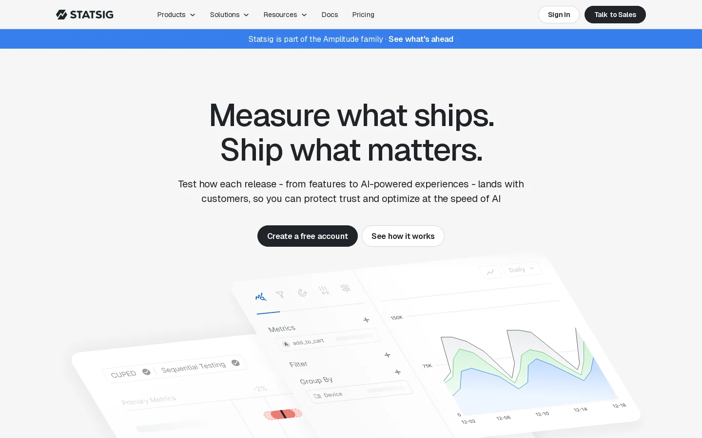 Statsig Homepage screenshot