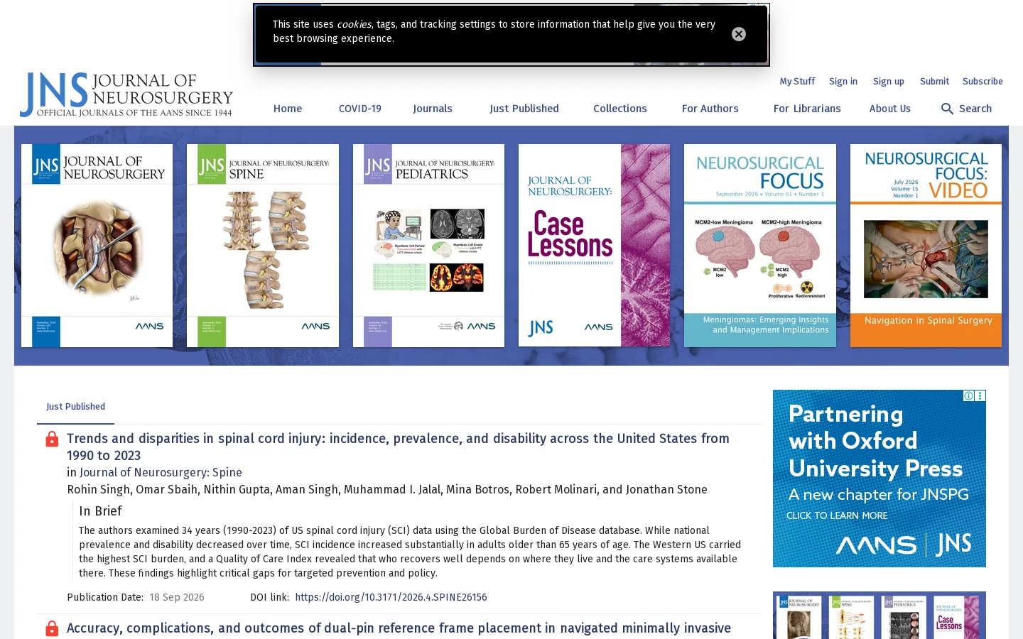 Home Journals Homepage screenshot