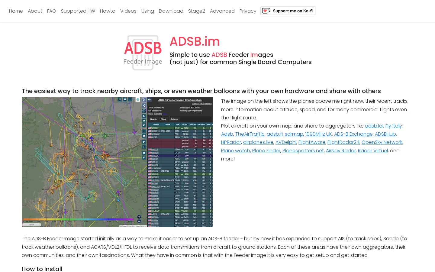 ADSB.im Homepage screenshot