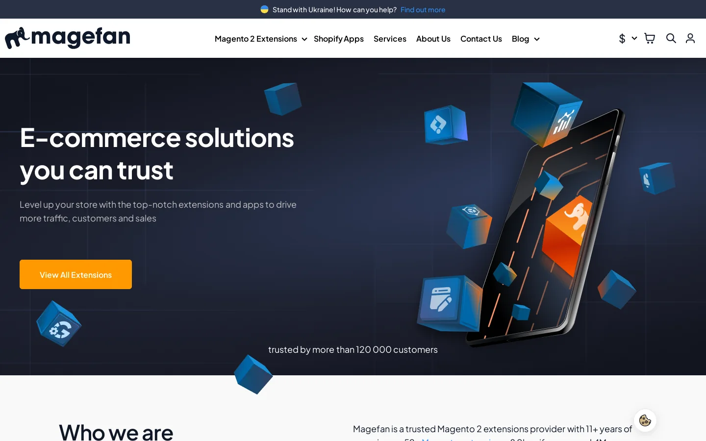 Trusted Magento Solutions| Magento & Adobe Commerce | 4M+ Homepage screenshot
