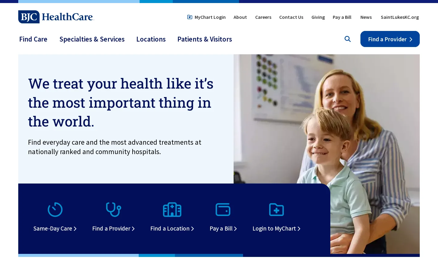 BJC Homepage screenshot