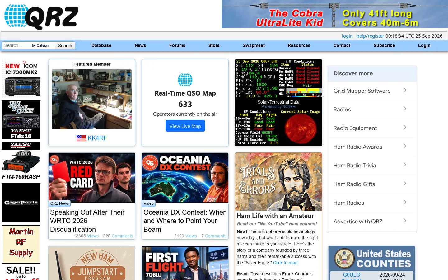 QRZ.com Homepage screenshot
