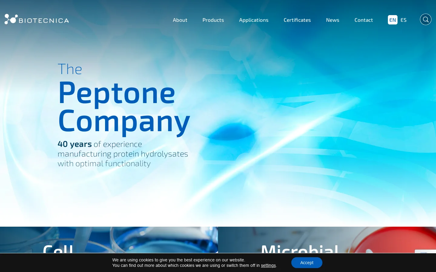 Biotecnica Homepage screenshot