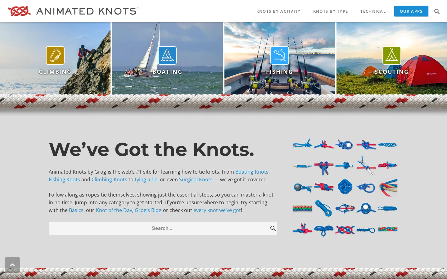 Animated Knots by Grog Homepage screenshot