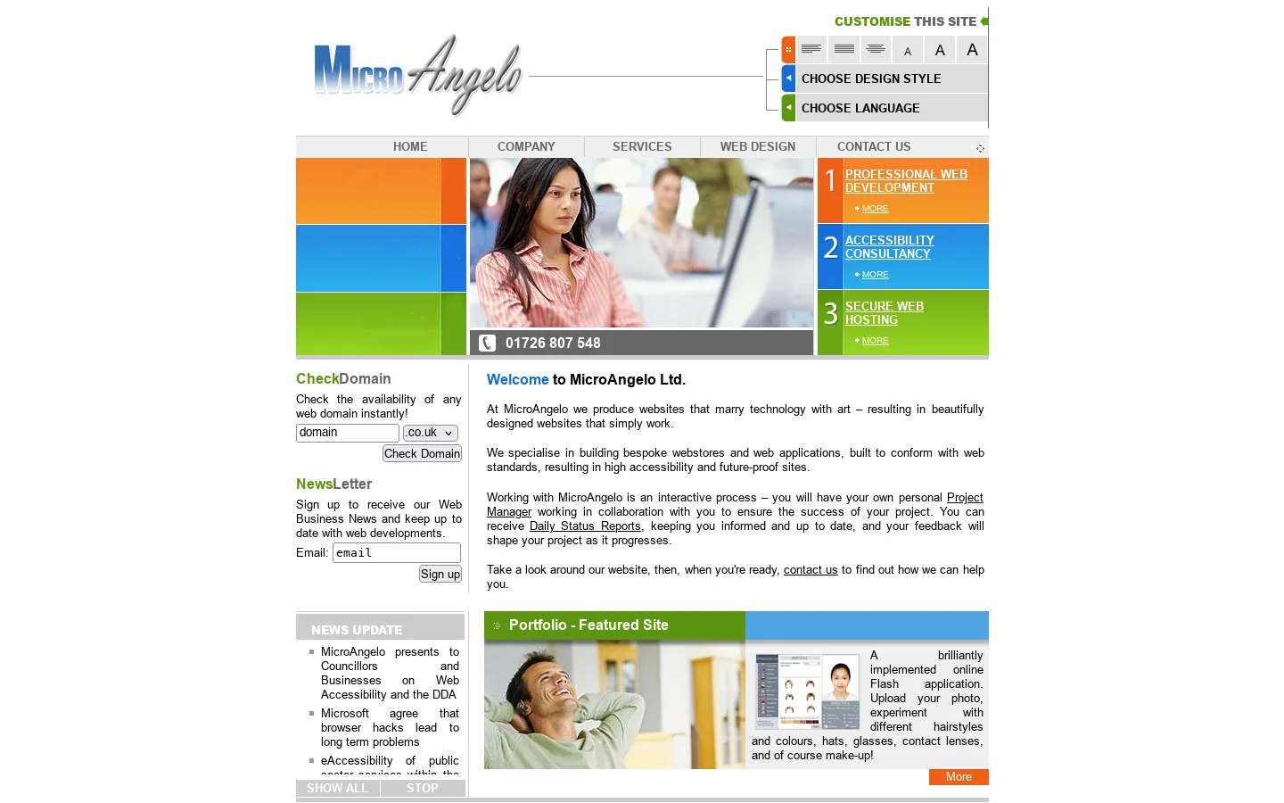 MicroAngelo Homepage screenshot