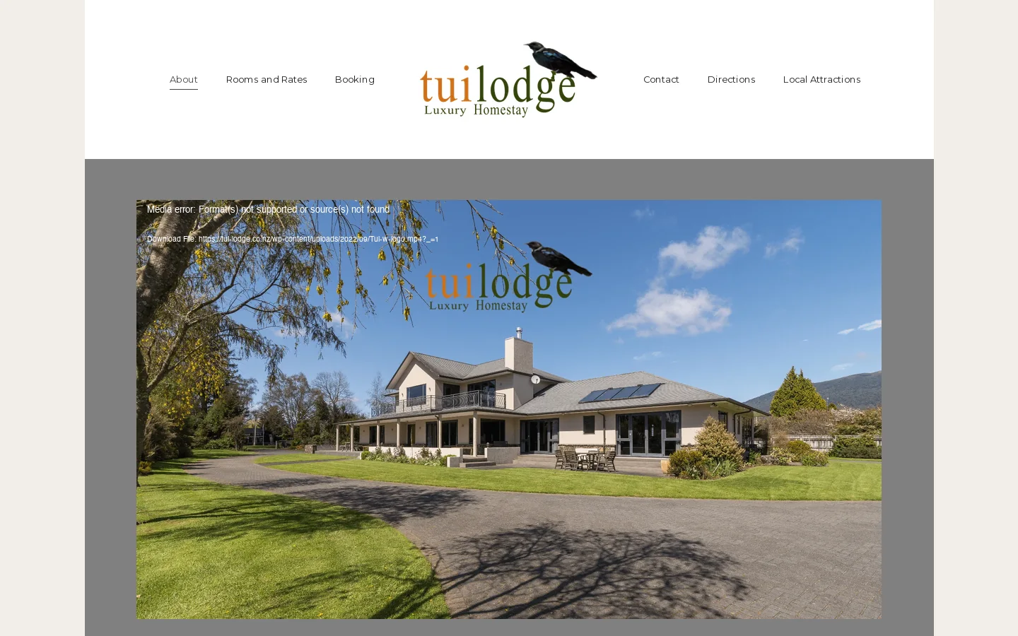 Tui Lodge Homepage screenshot