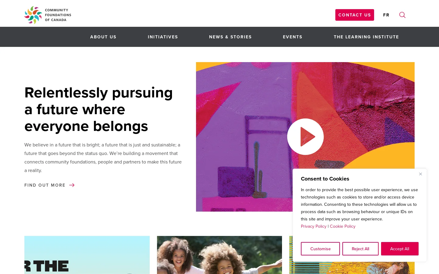 Community Foundations of Canada Homepage screenshot