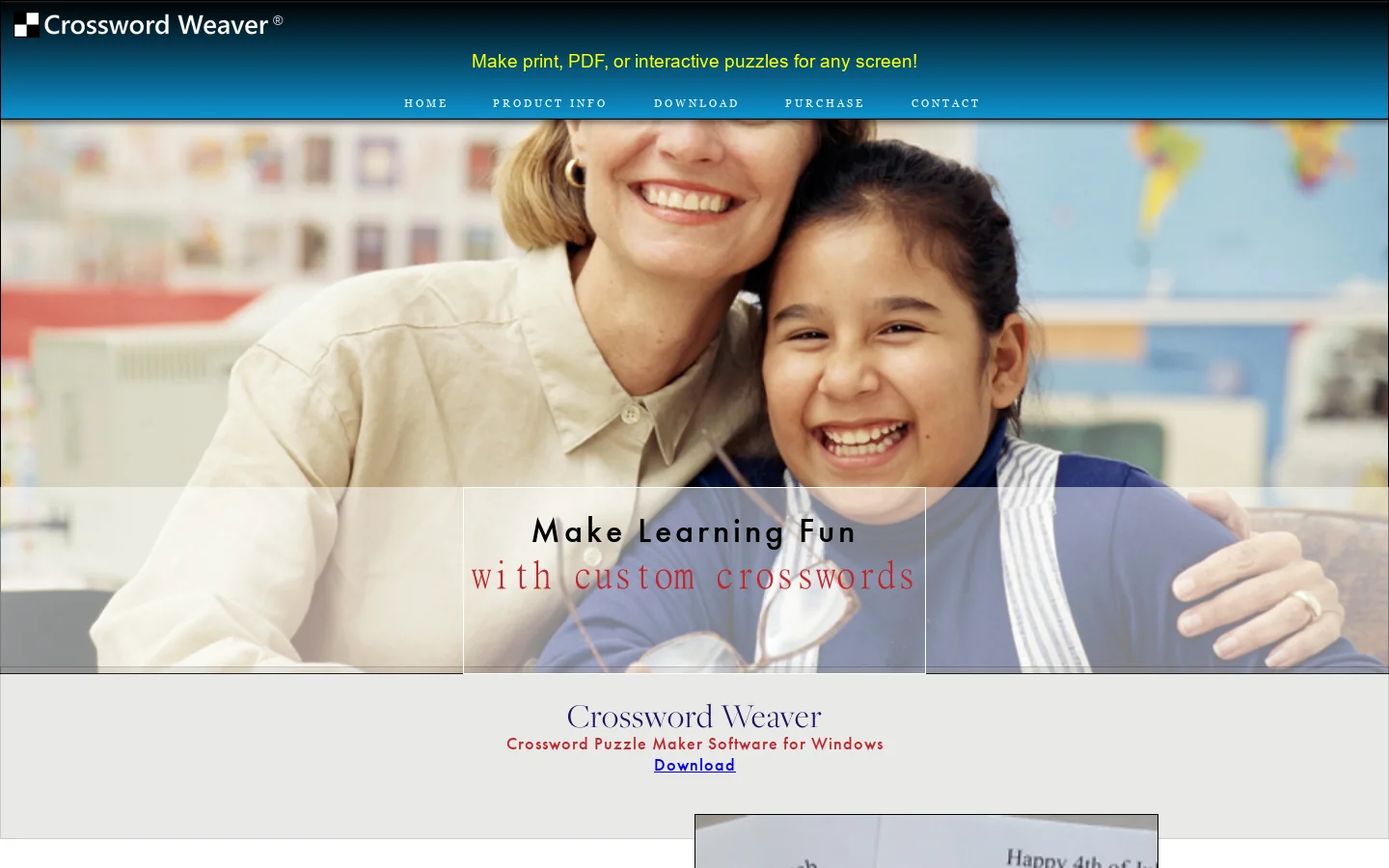 Crossword Weaver Homepage screenshot