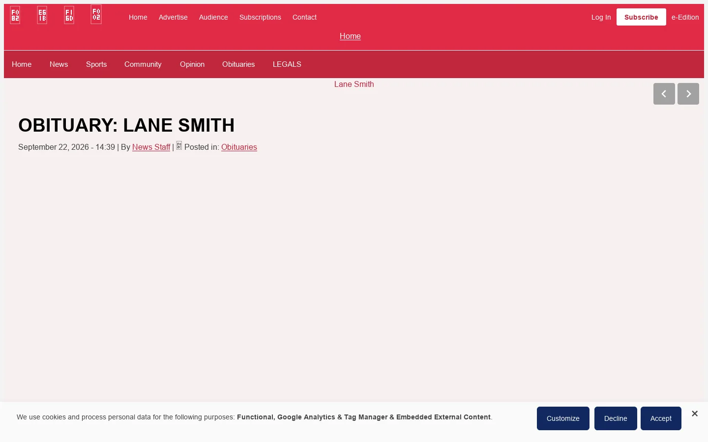 The Canadian Record Homepage screenshot
