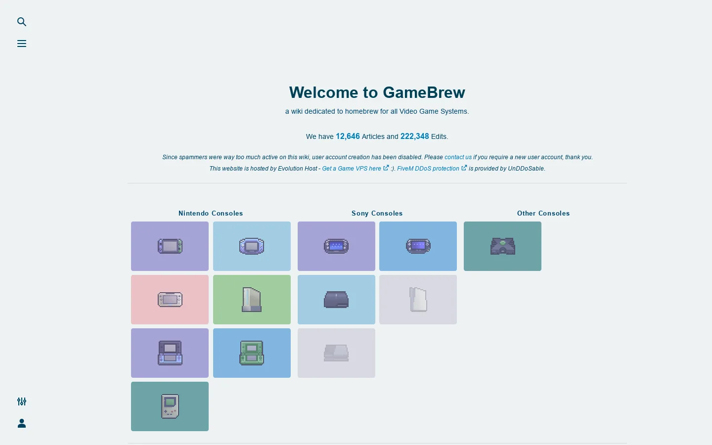GameBrew Homepage screenshot