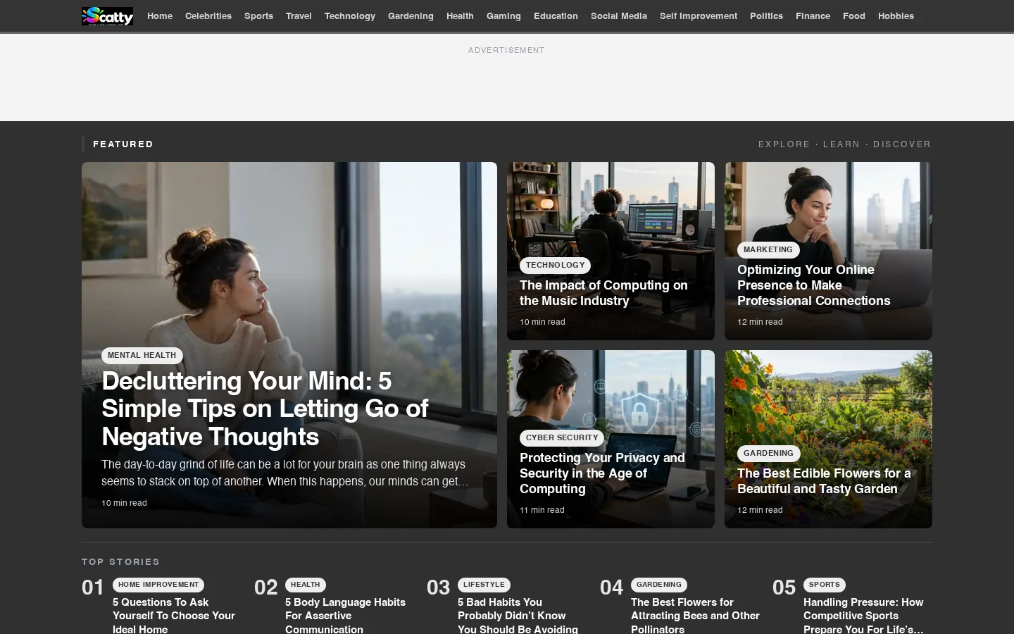 Scatty Homepage screenshot