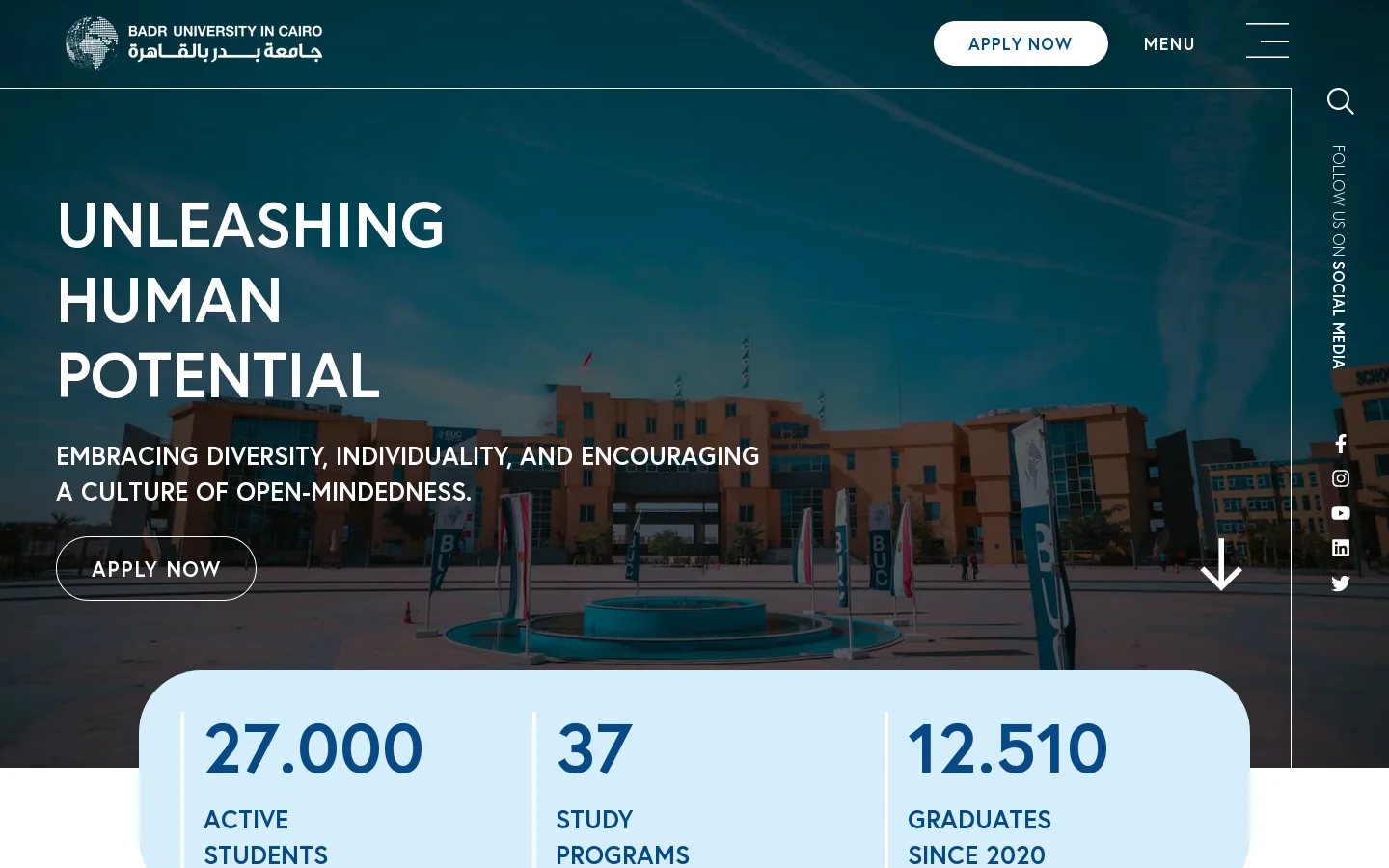 BUC Homepage screenshot