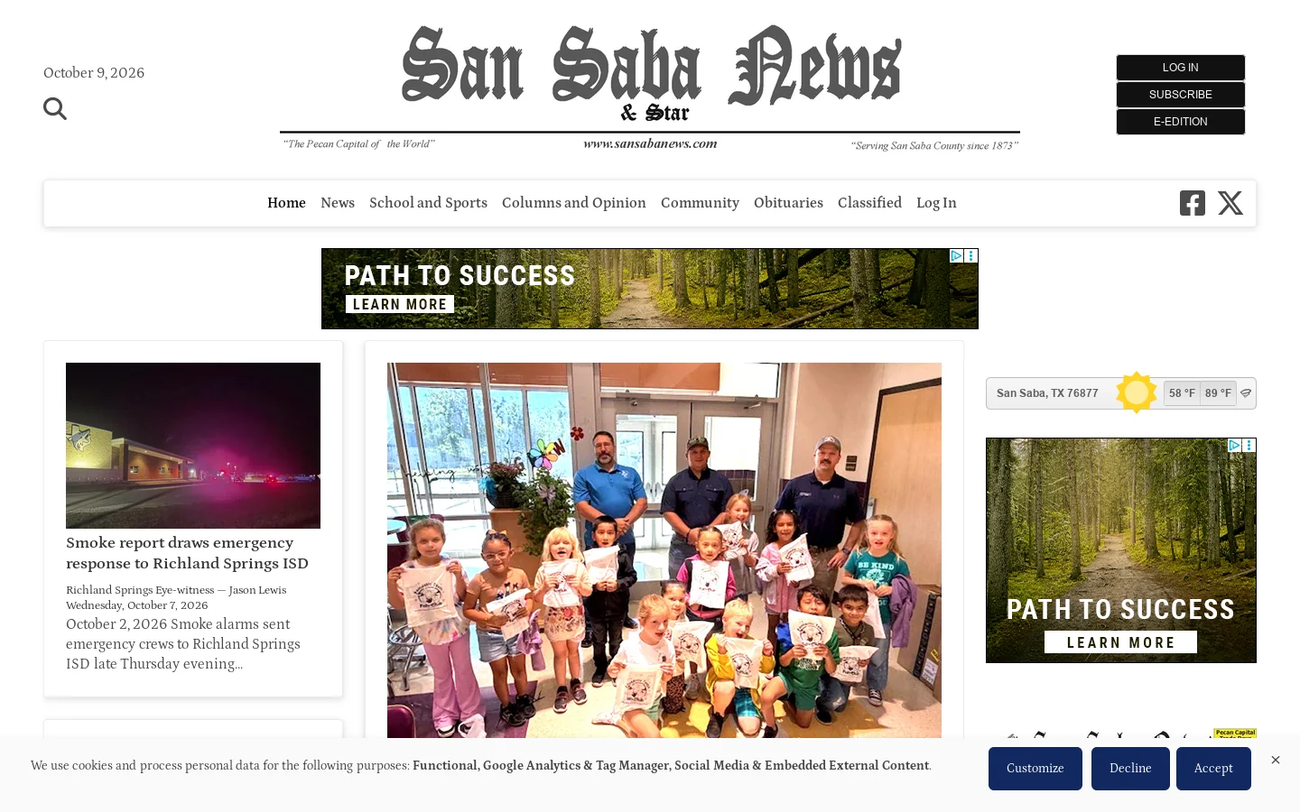 San Saba News & Star Homepage screenshot