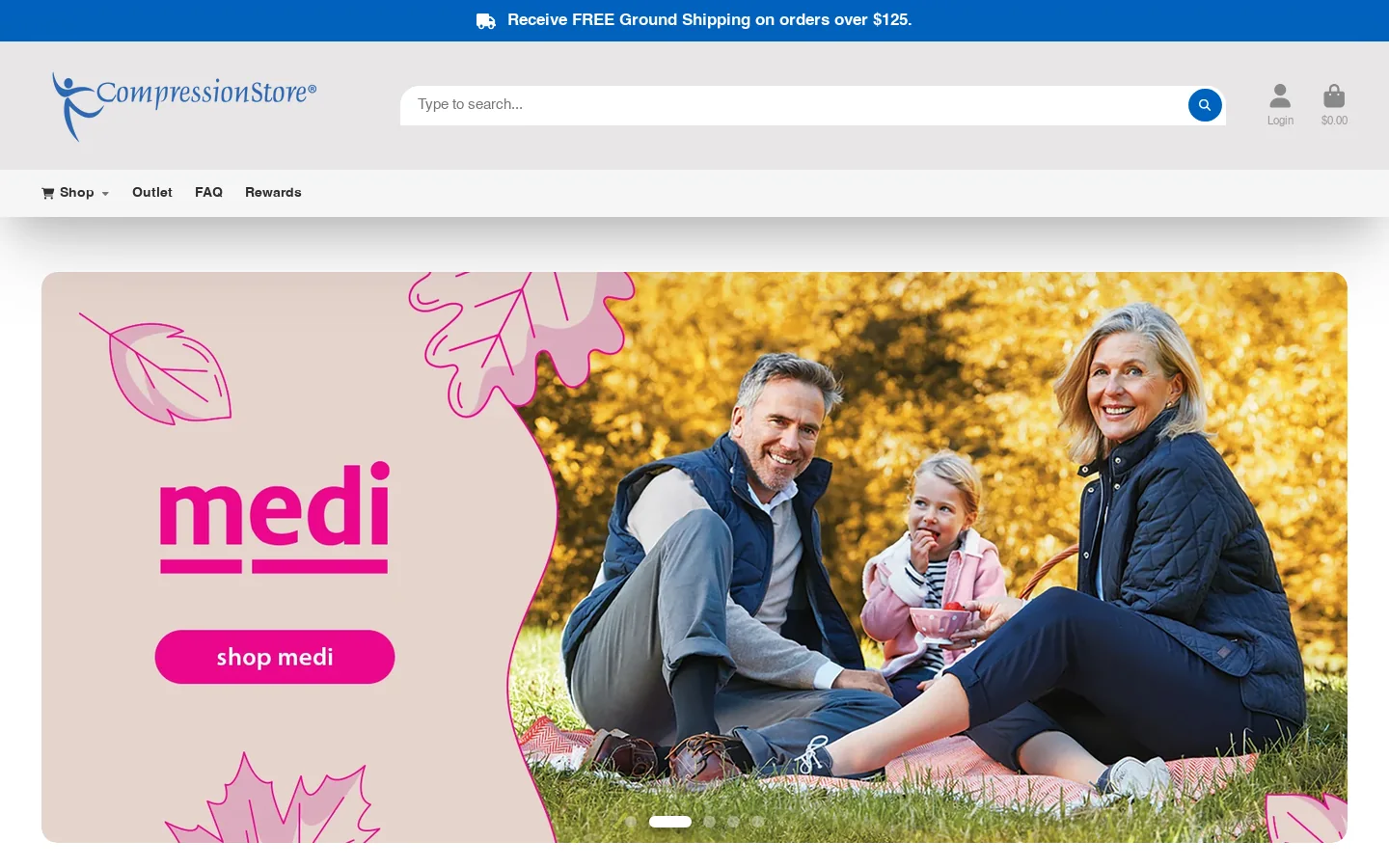 Compression Store Homepage screenshot