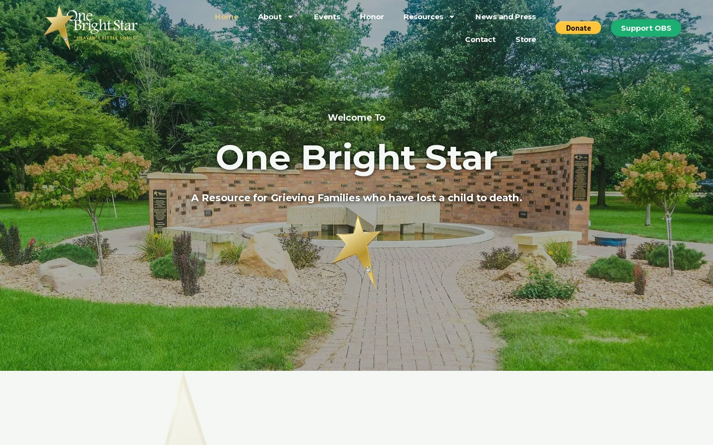 One Bright Star Homepage screenshot