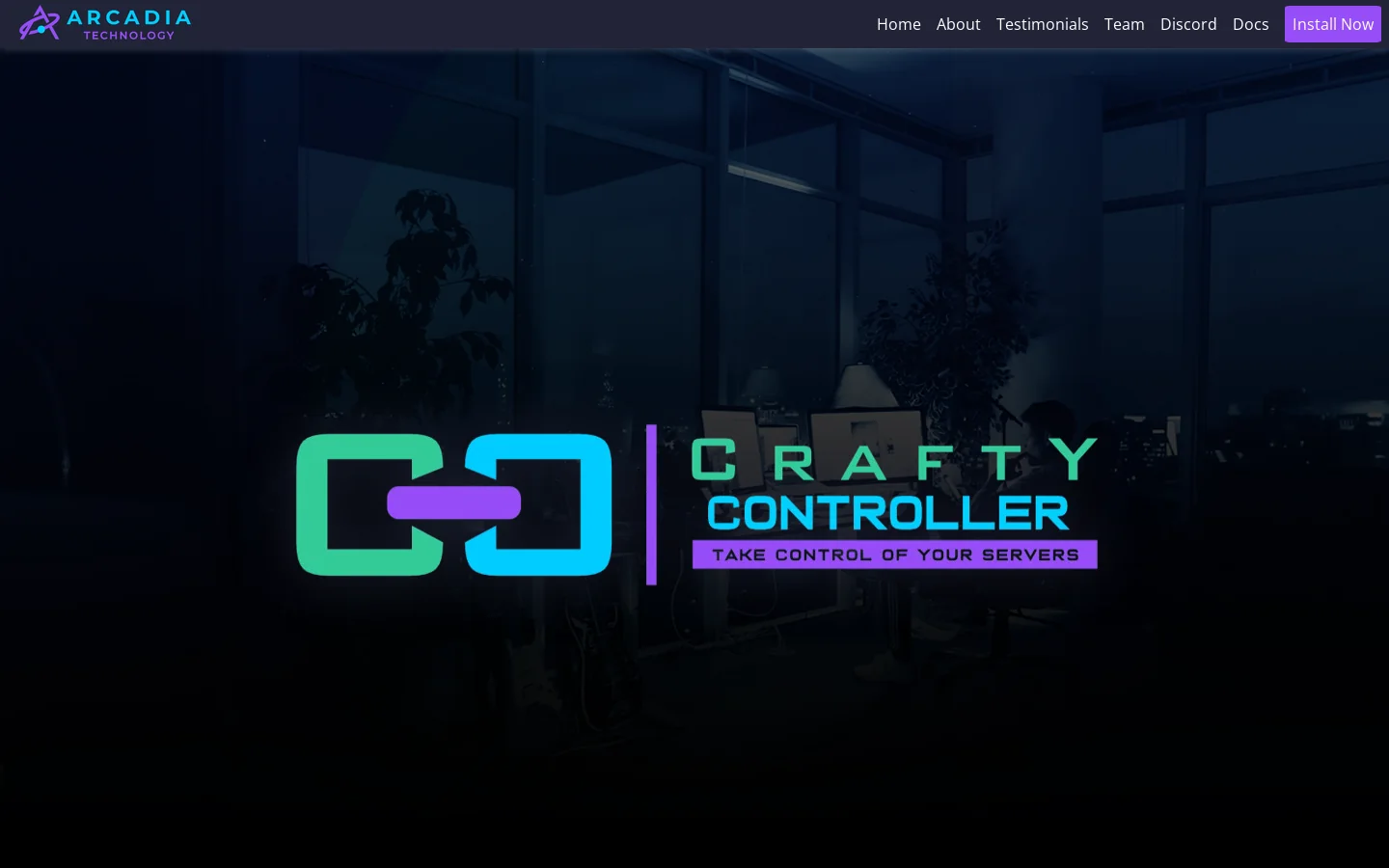 Crafty Controller Homepage screenshot