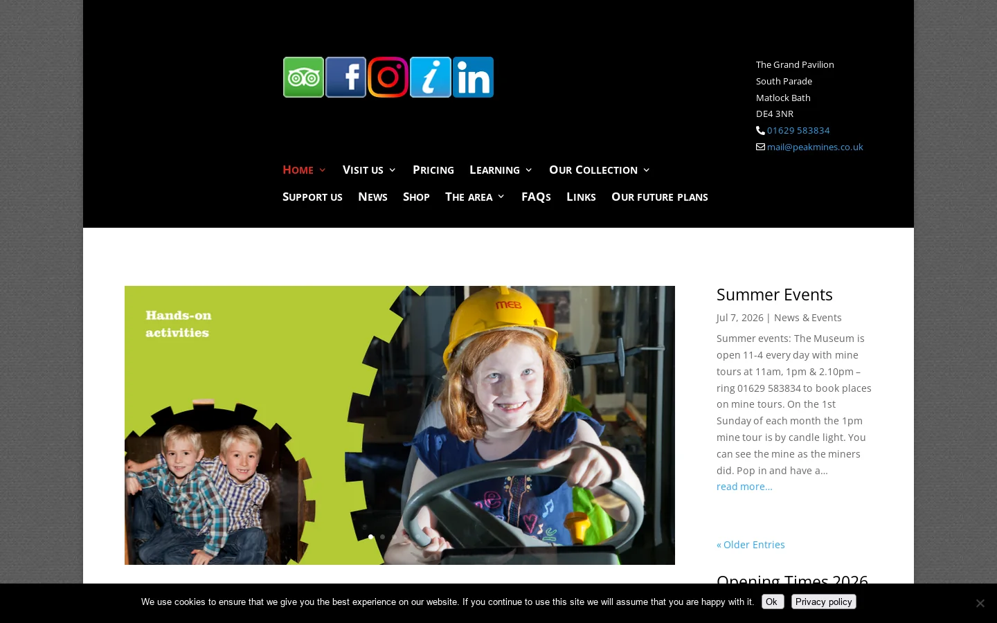 Peak District Lead Mining Museum Homepage screenshot