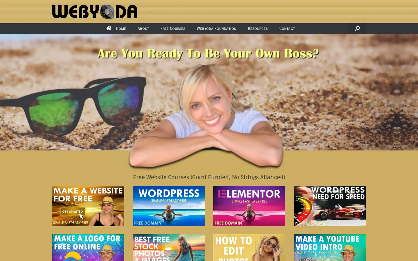 WebYoda Homepage screenshot