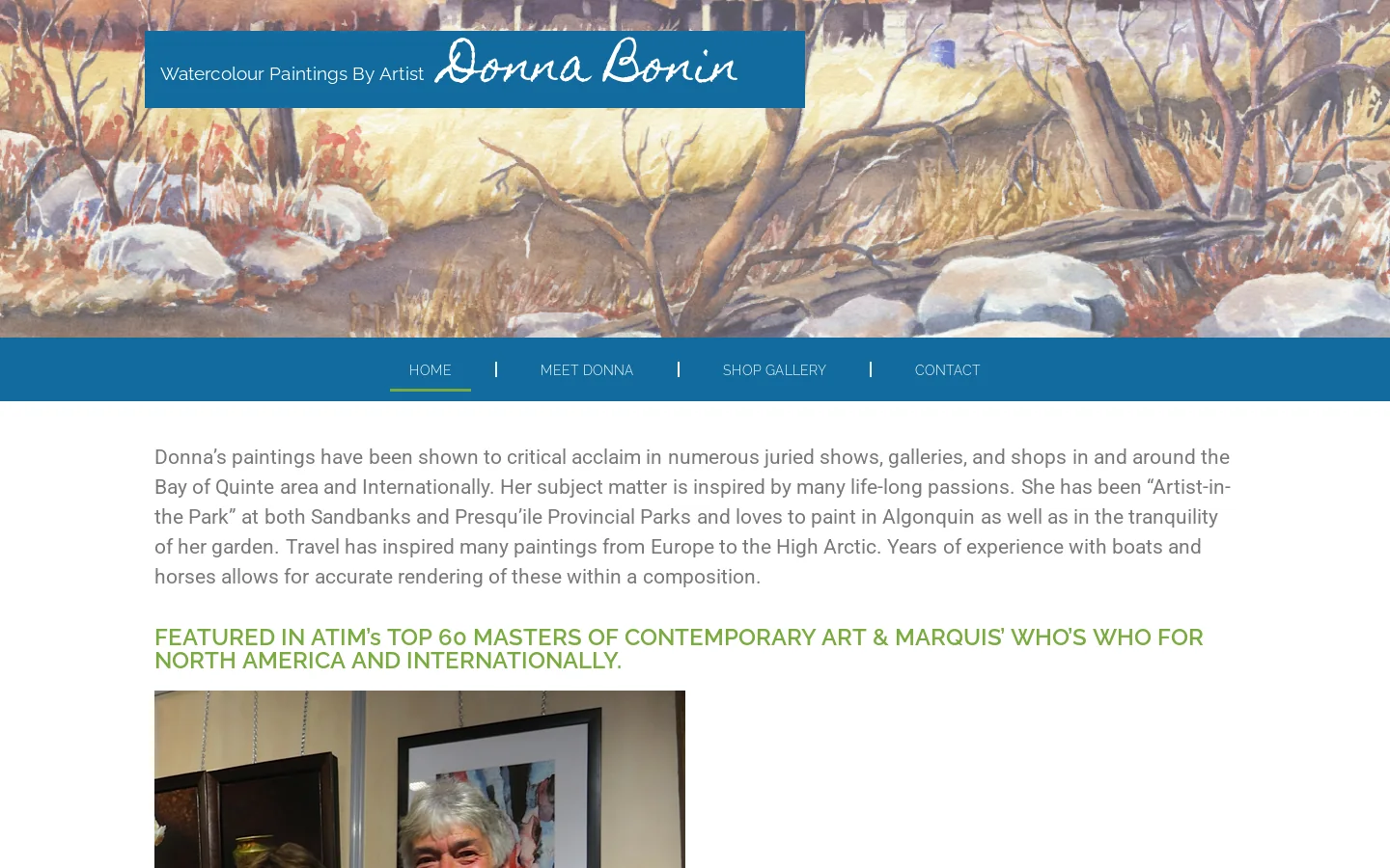 Donna Bonin Gallery Homepage screenshot