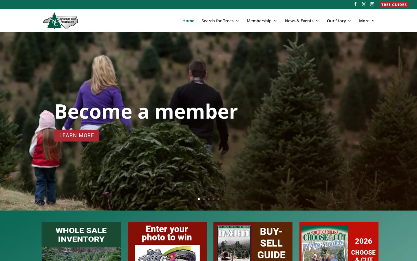 NC Christmas Trees Association Homepage screenshot