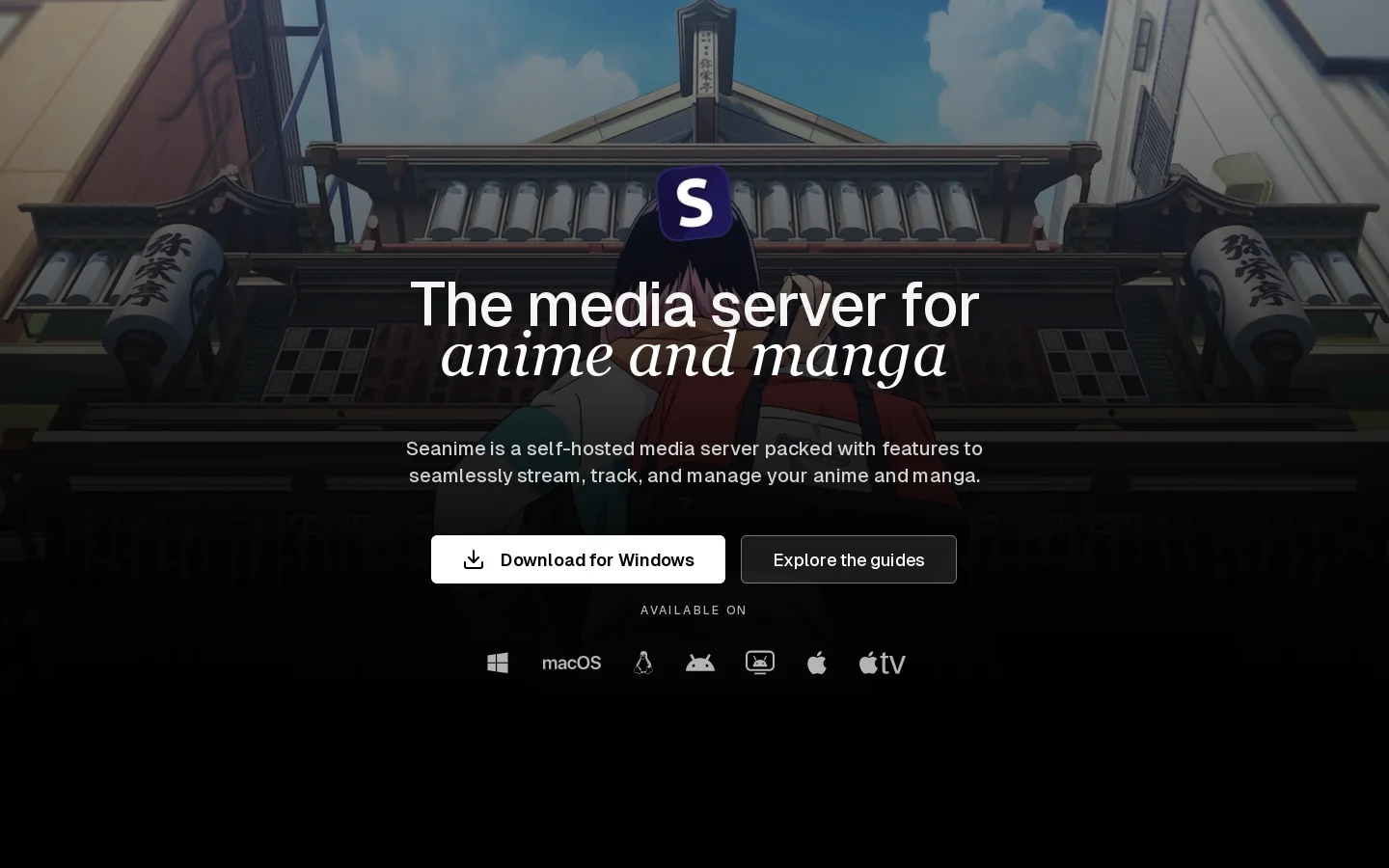 Seanime Docs Homepage screenshot