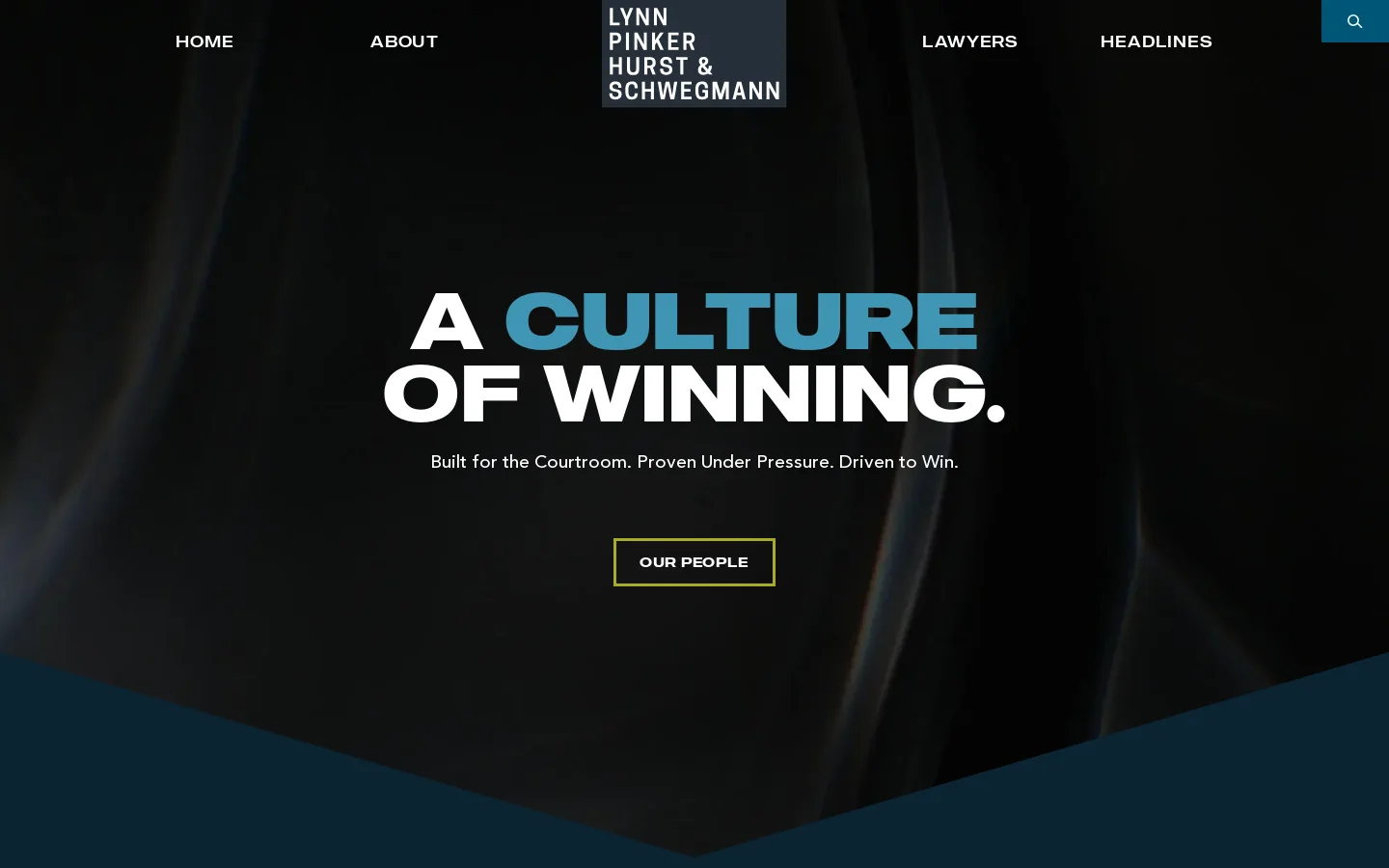Texas Commercial Litigation | Lynn Pinker Hurst & Schwegmann Homepage screenshot