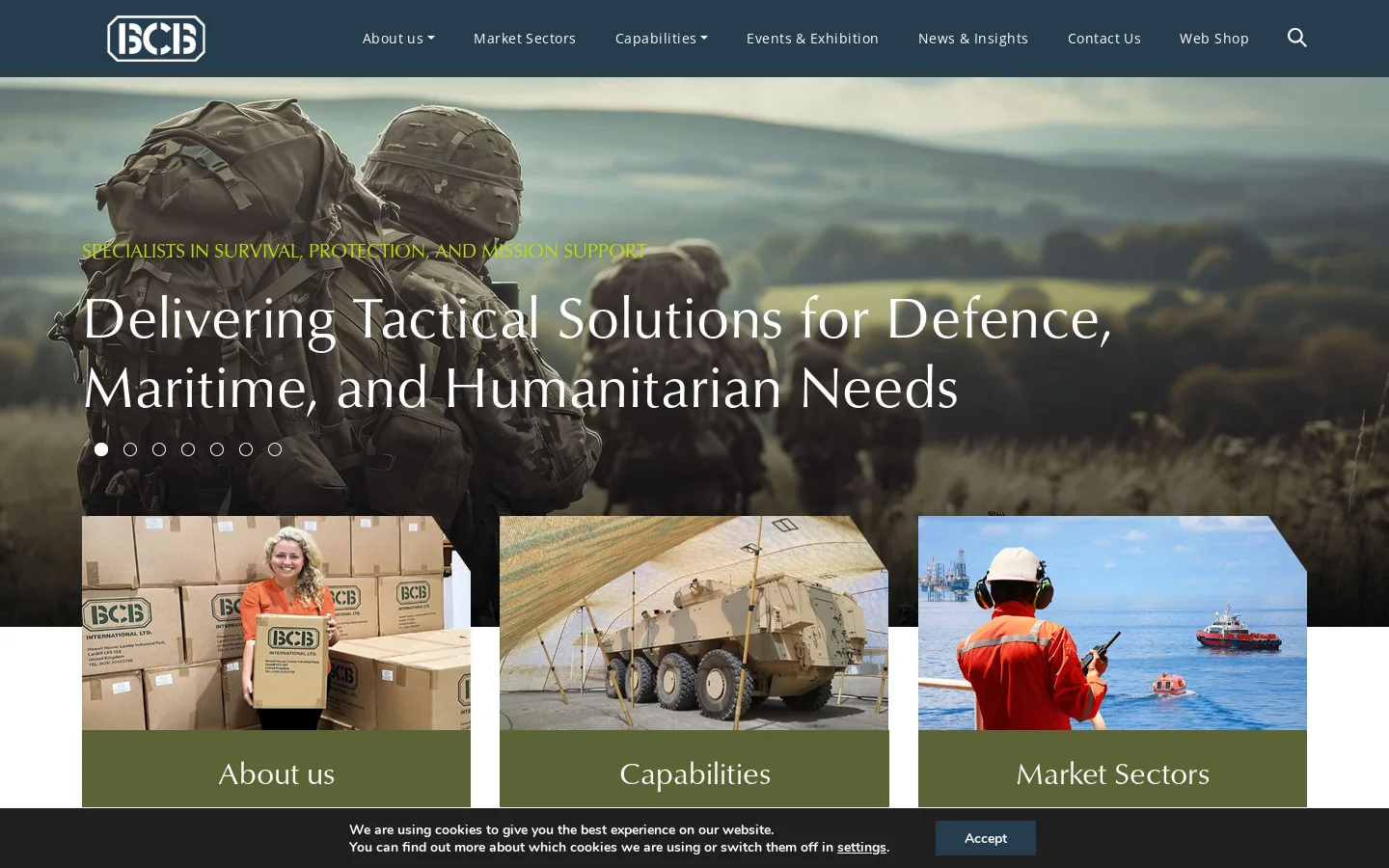 BCB International Homepage screenshot