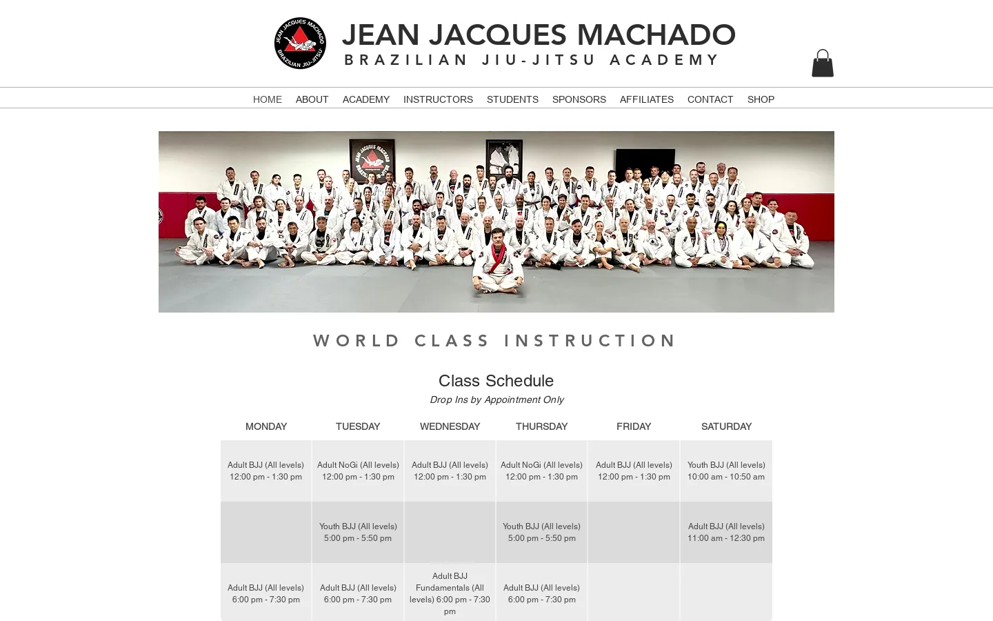 HOME | Jean Jacques Machado Brazilian Jiu-Jitsu Academy Homepage screenshot