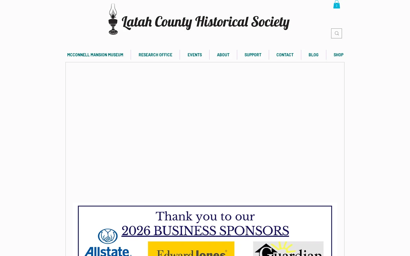 Latah County Historical Society Homepage screenshot