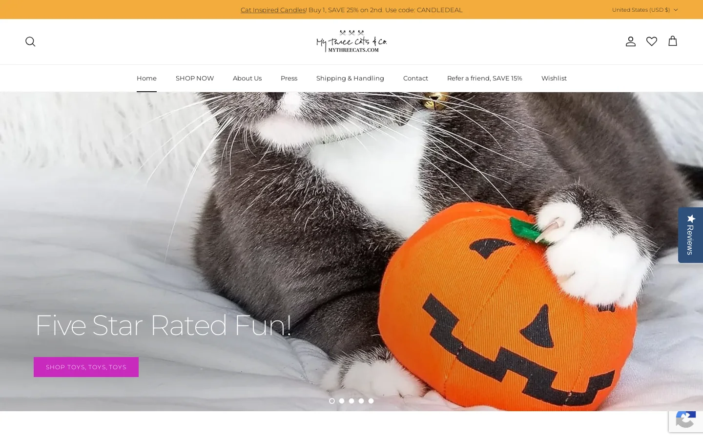 My Three Cats & Co., Inc Homepage screenshot