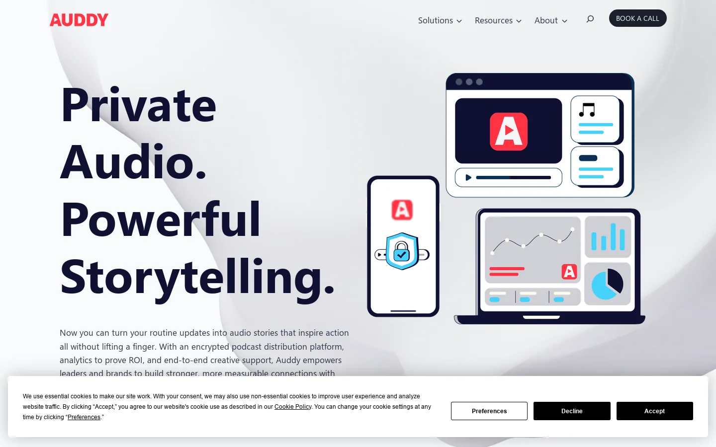 Auddy Homepage screenshot