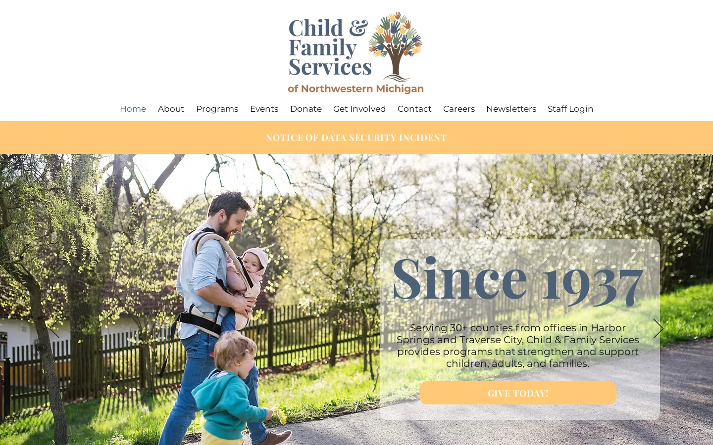 Child & Family Services of Northwestern Michigan | foster care Homepage screenshot