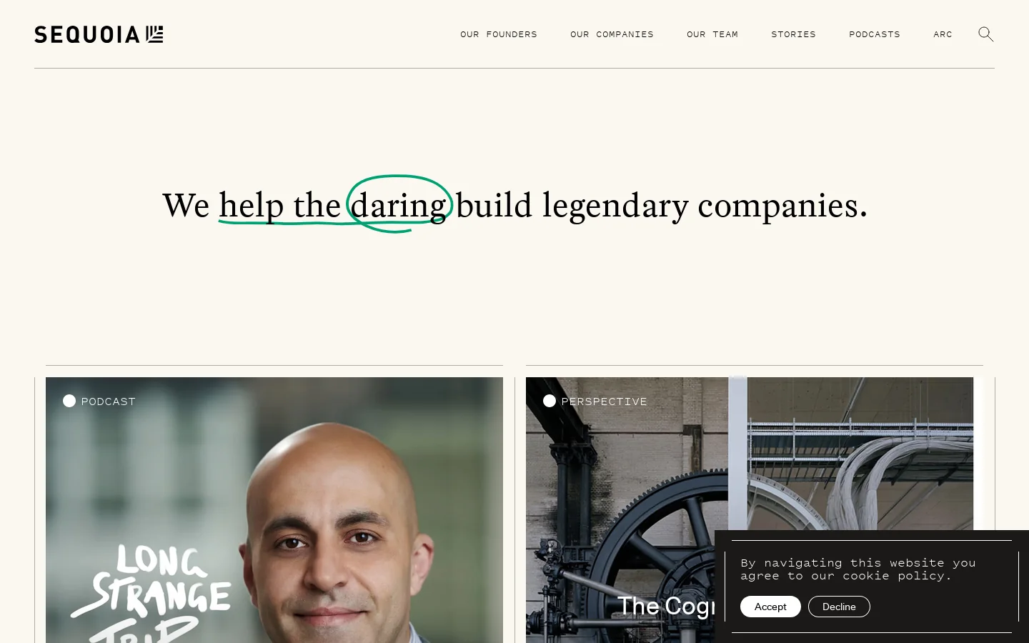 Sequoia Capital Homepage screenshot