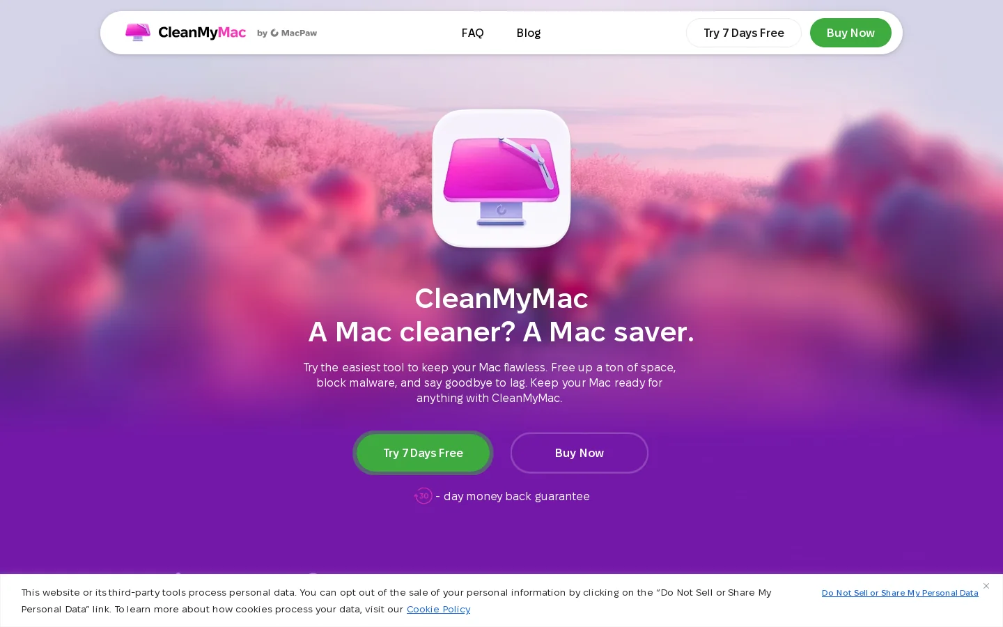 CleanMyMac by MacPaw Homepage screenshot