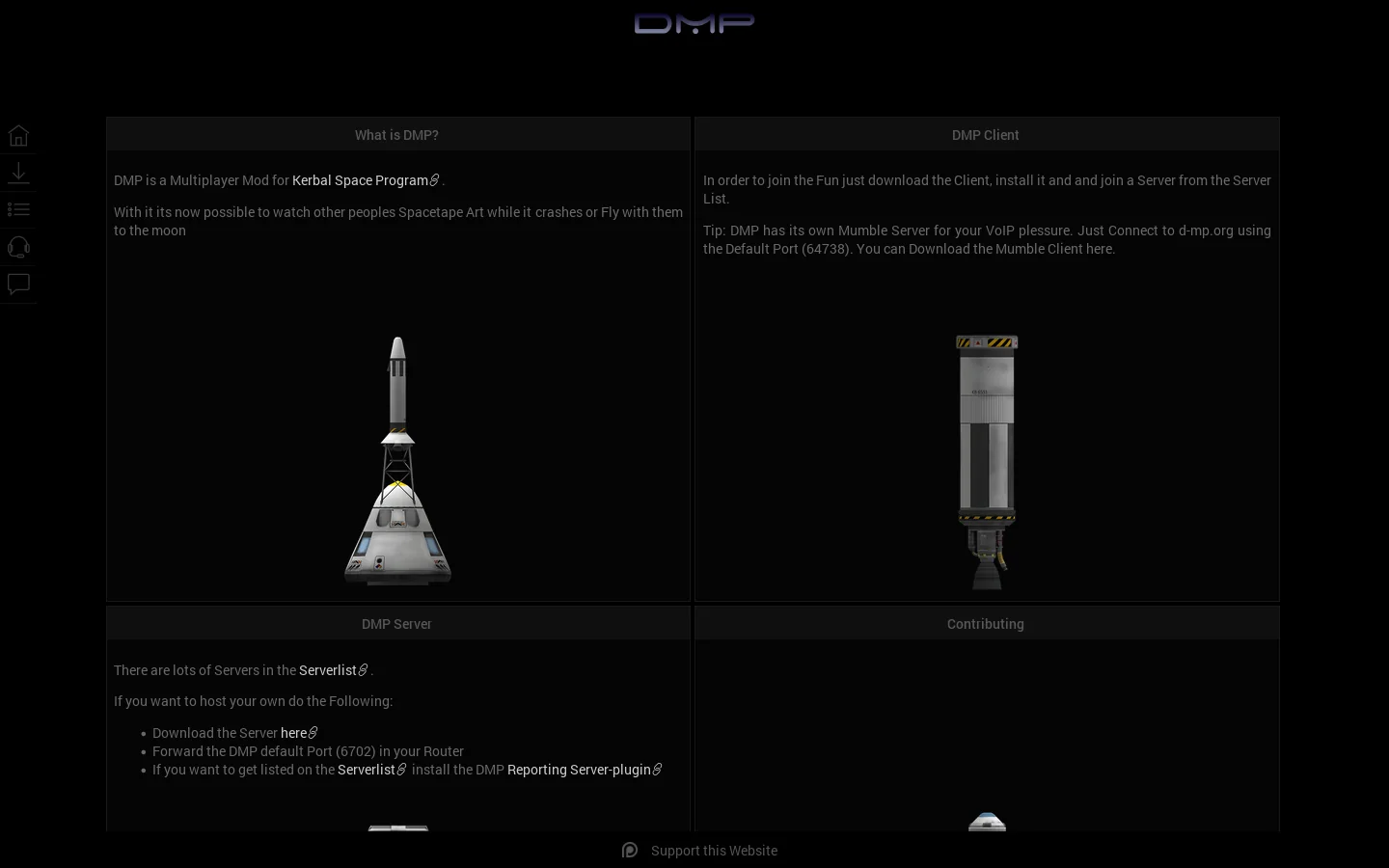 DMP Homepage screenshot