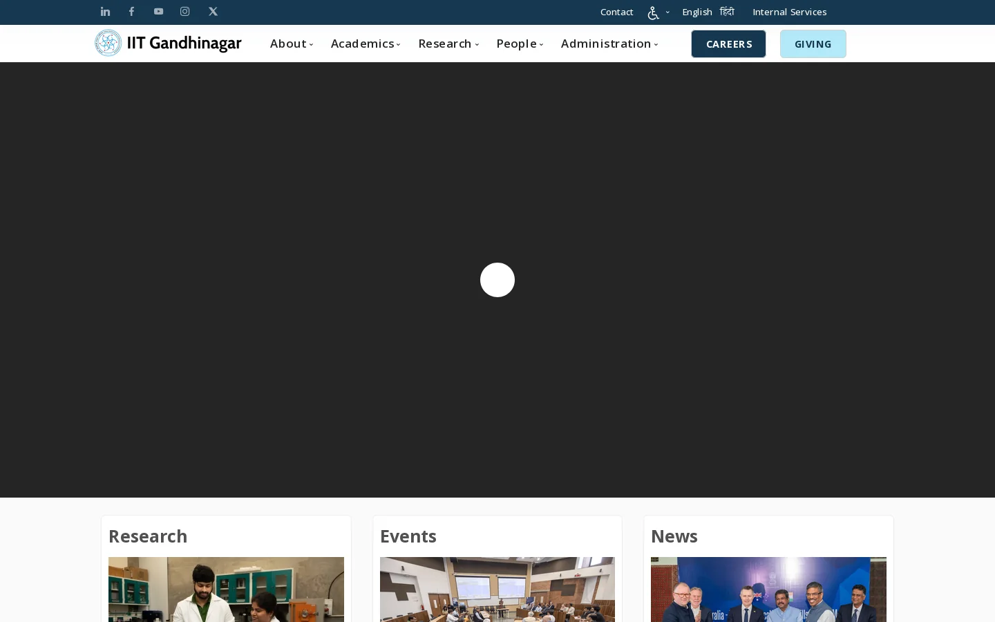 IIT Gandhinagar | Home Homepage screenshot