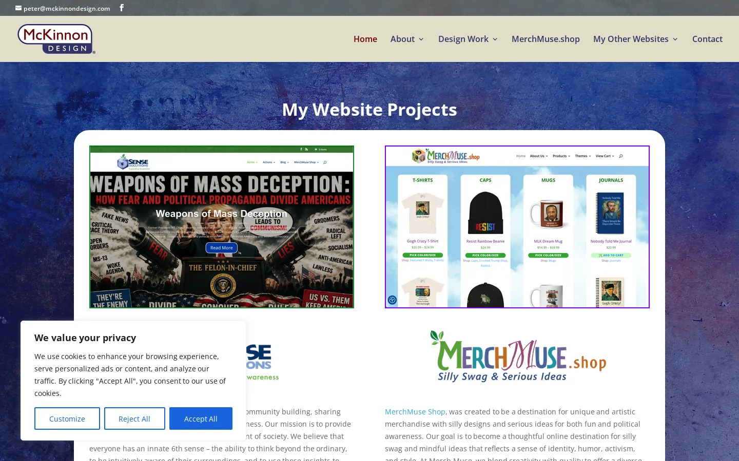 McKinnon Design LLC Homepage screenshot