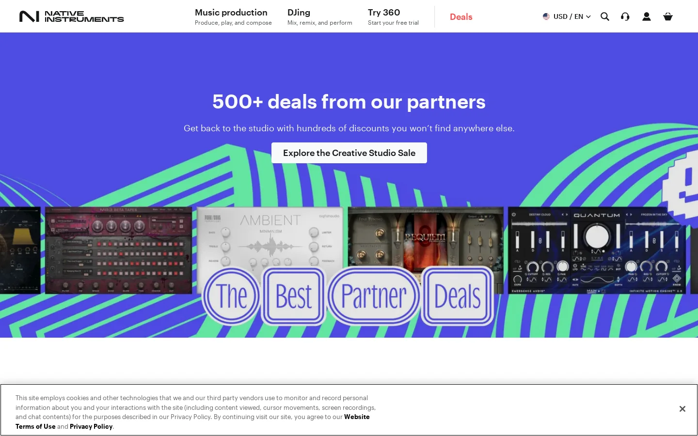 Native Instruments Homepage screenshot