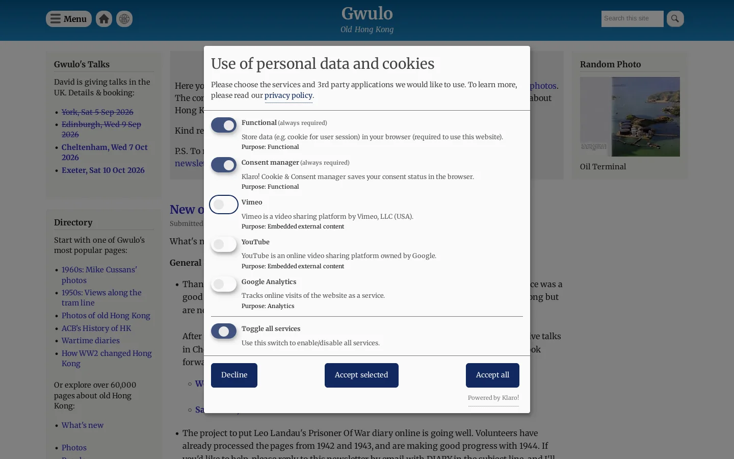 Gwulo Homepage screenshot