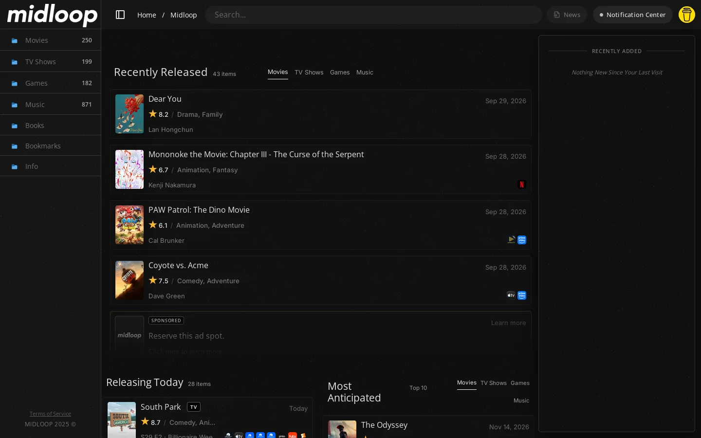 Midloop Homepage screenshot