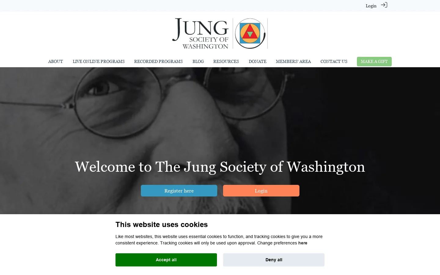 jung.org Homepage screenshot