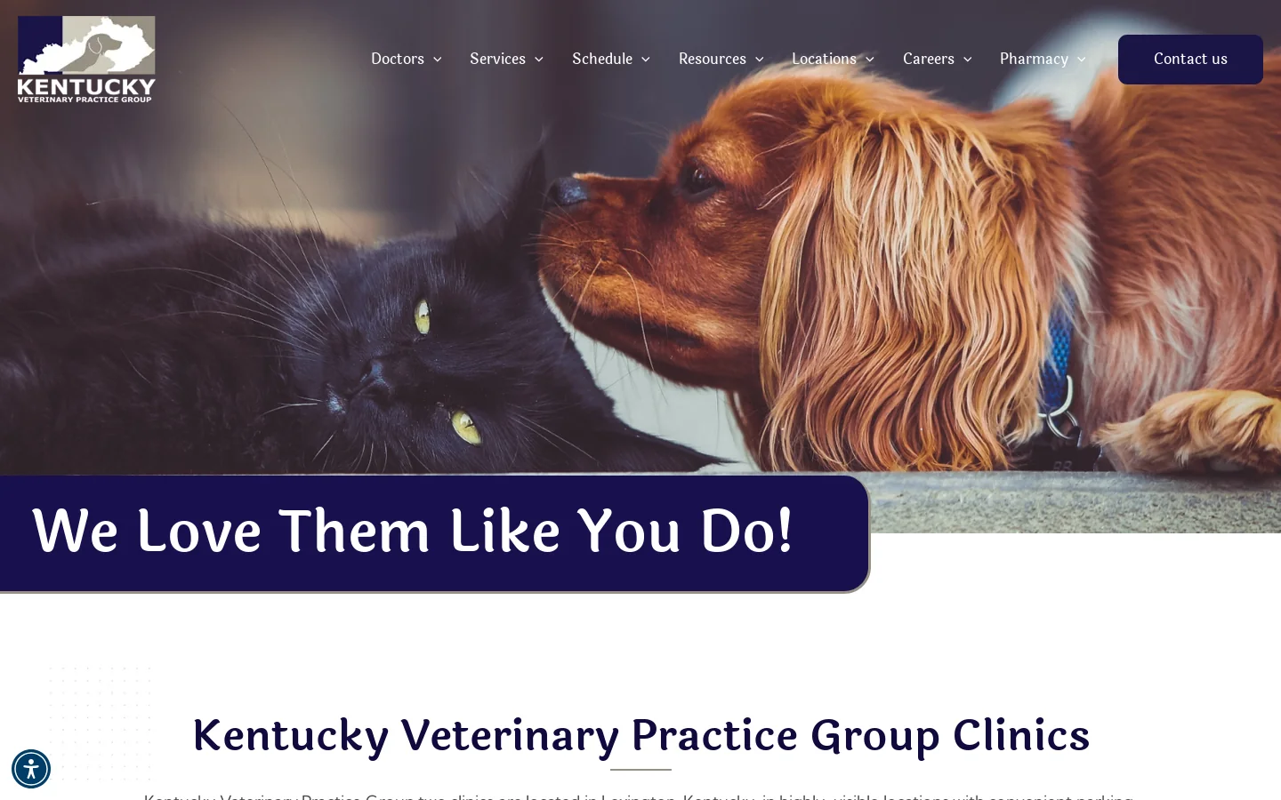 Kentucky Veterinary Practice Group Homepage screenshot