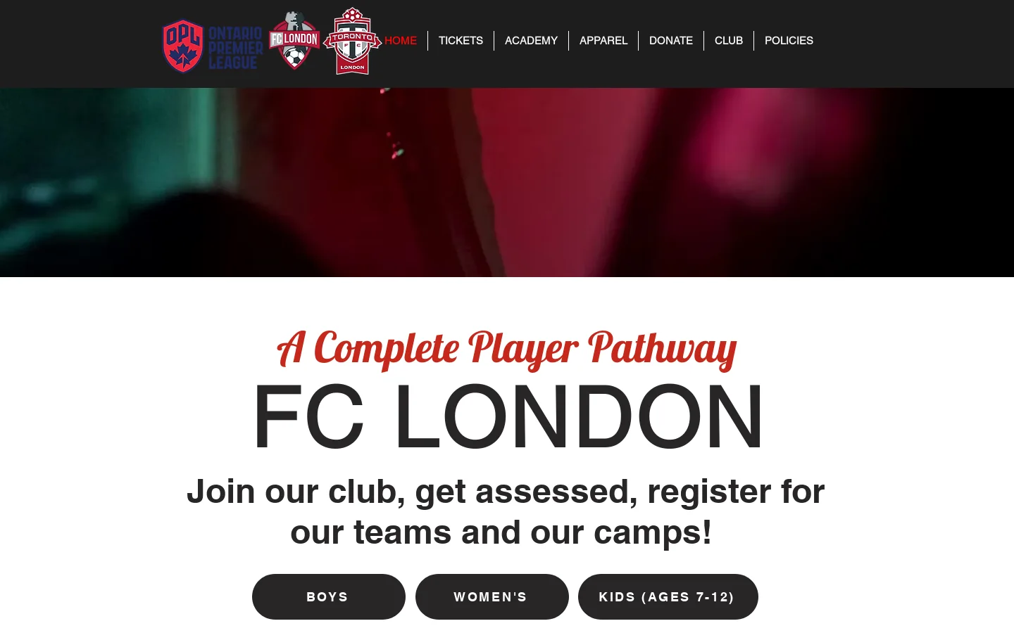 FC London Homepage screenshot