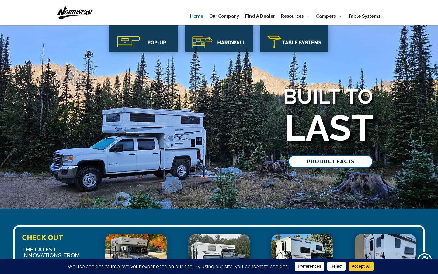 Northstar Campers Homepage screenshot