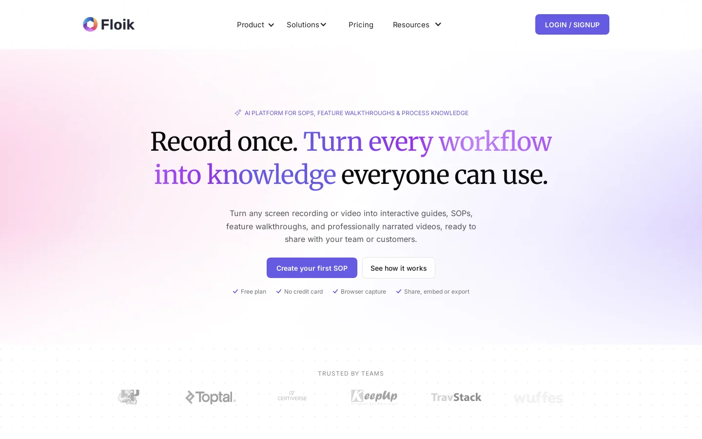 Floik Homepage screenshot