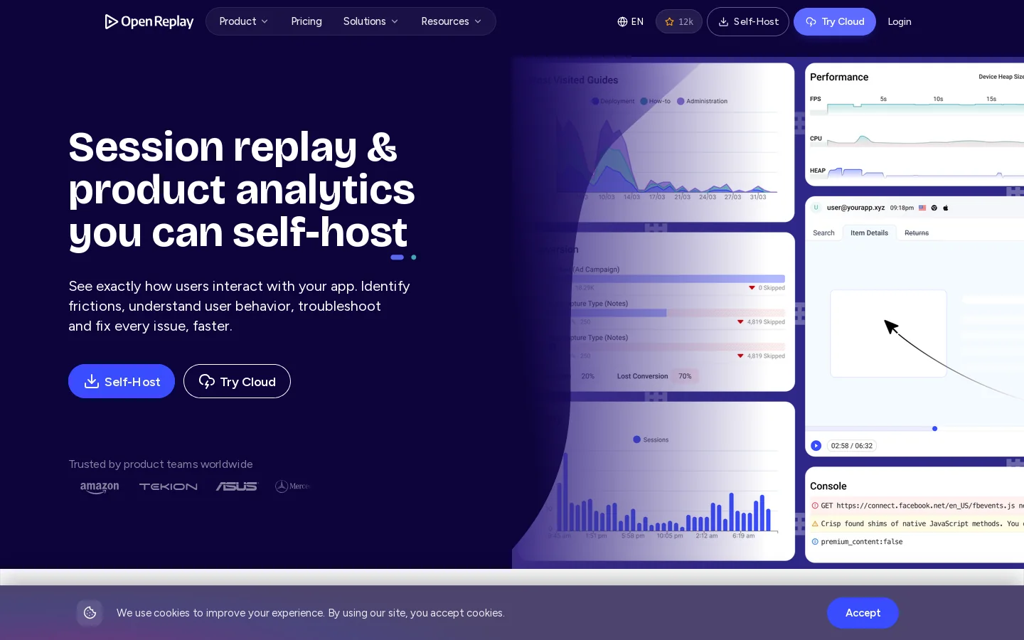 OpenReplay Homepage screenshot