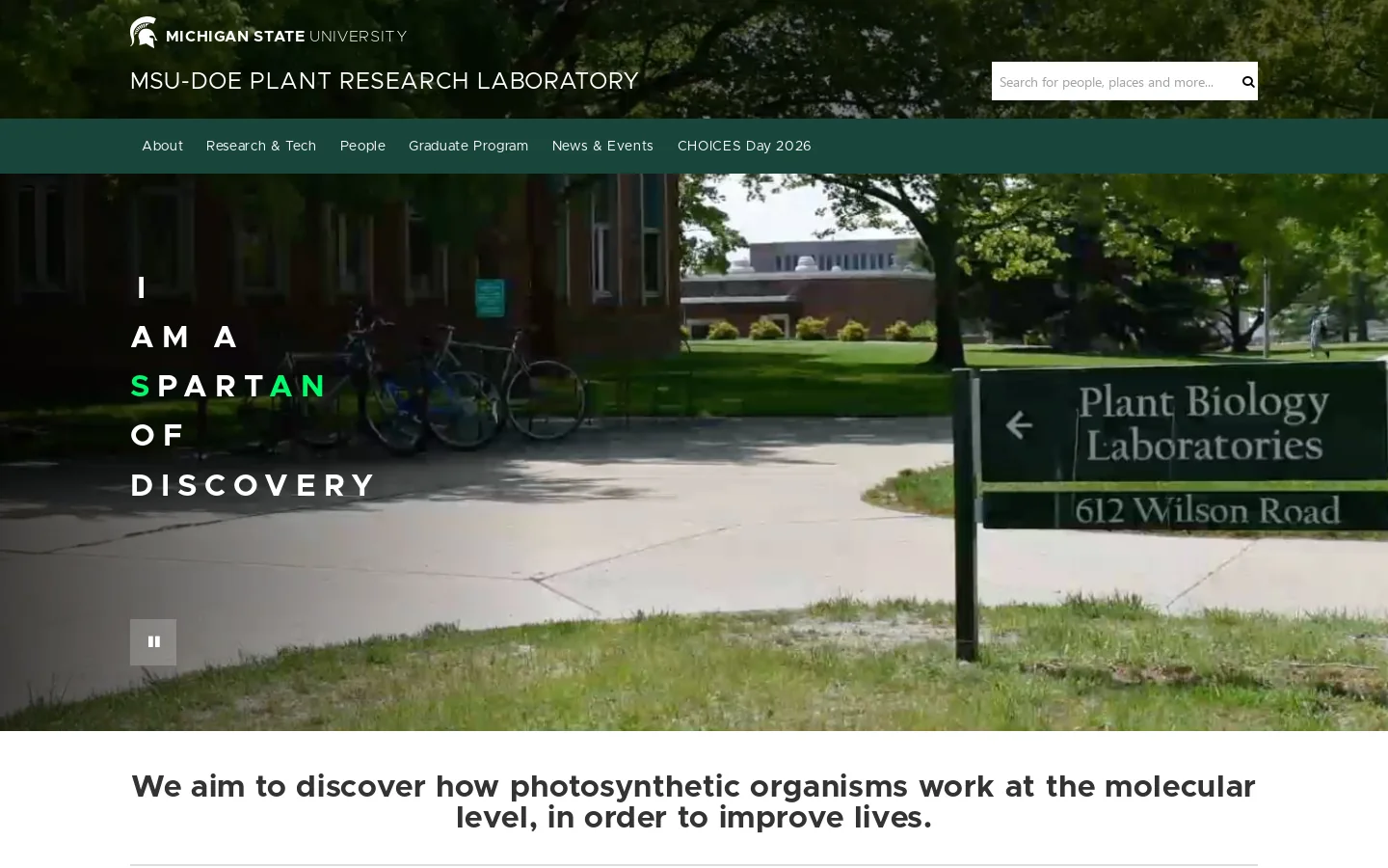 Home - MSU-DOE Plant Research Laboratory Homepage screenshot