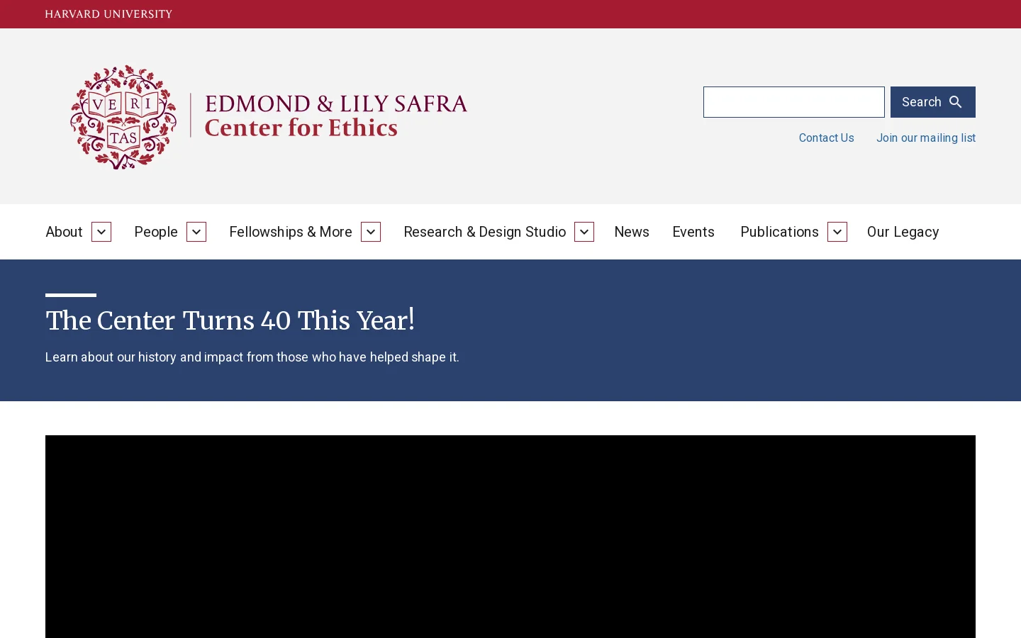 Edmond & Lily Safra Center for Ethics | Edmond & Lily Safra Center for Ethics Homepage screenshot