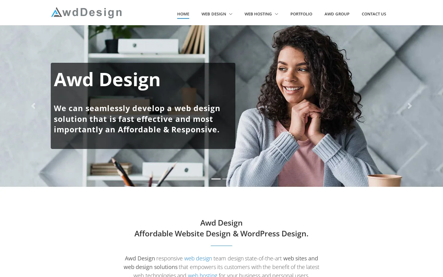 Awd Design Homepage screenshot