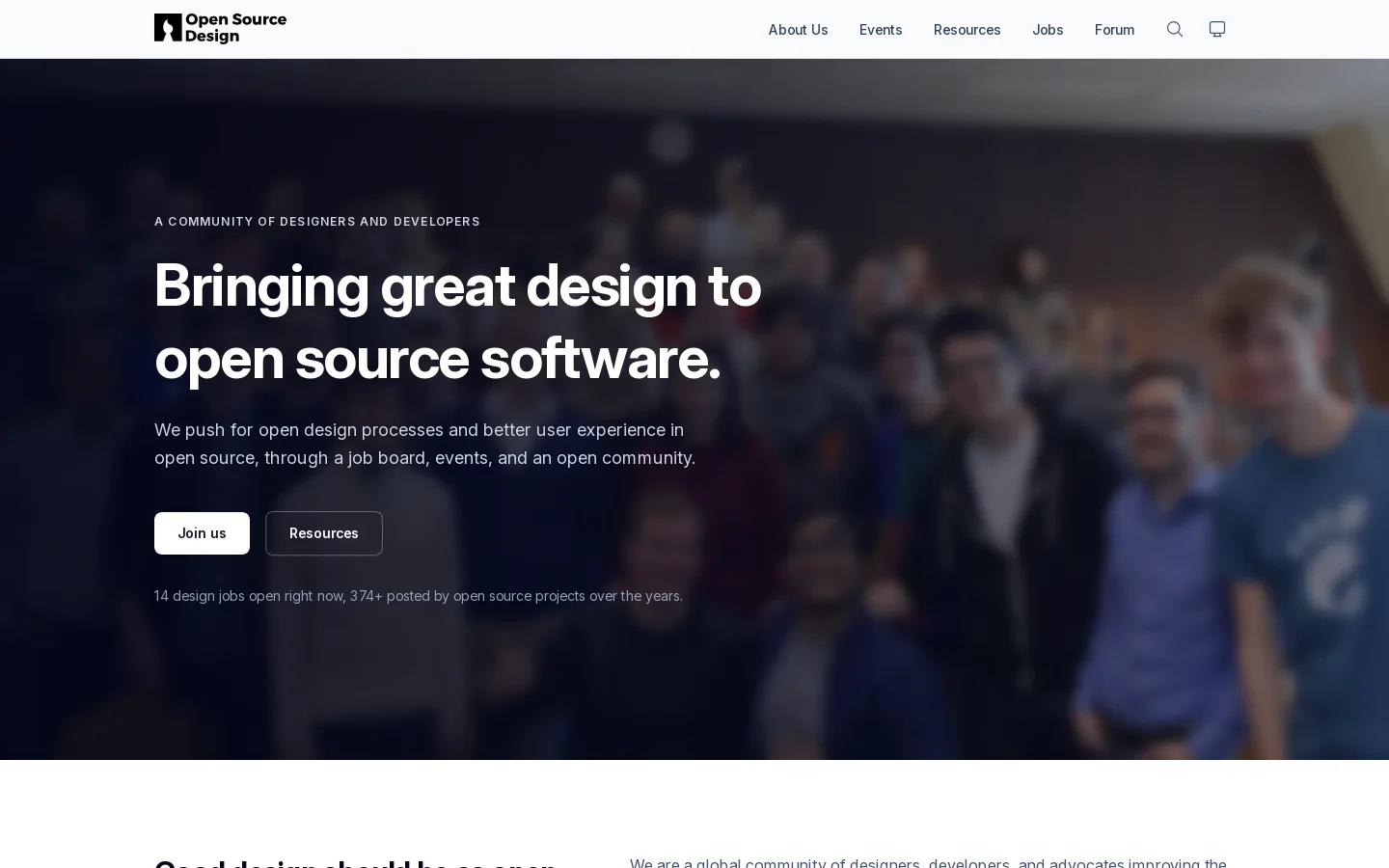 Open Source Design Homepage screenshot